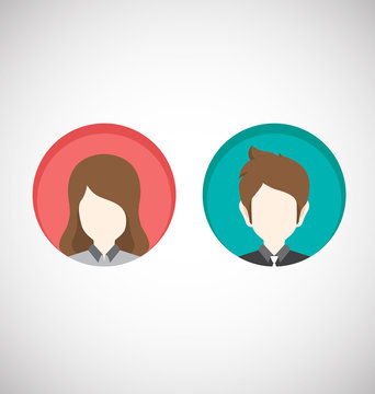 Male and Female icons.Vector Illustration-Flat style