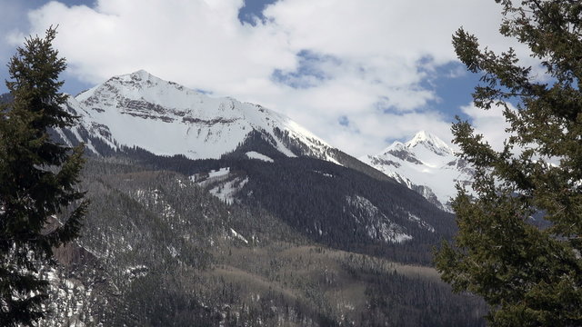 Colorado Rocky Mountains snow peak and forest 4K 280