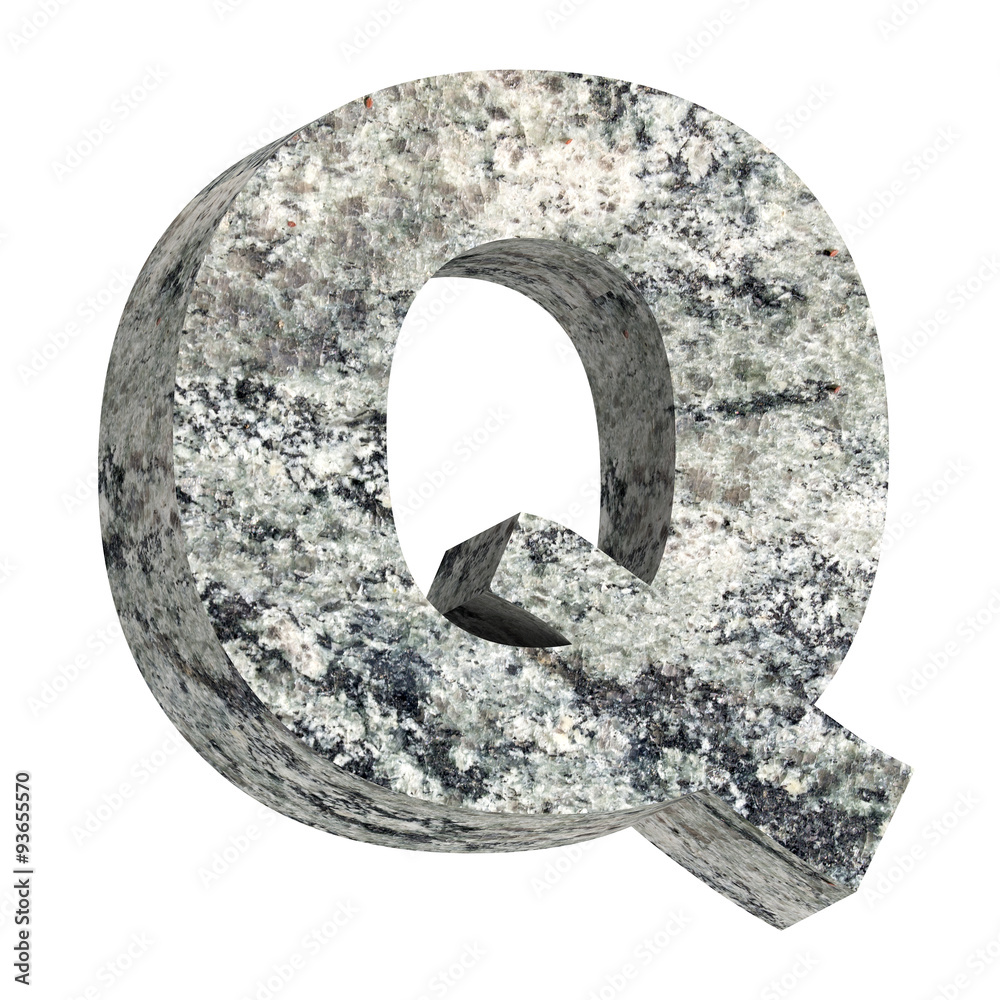 Fototapete one letter from granite alphabet set isolated over white. computer generated 3d photo rendering.