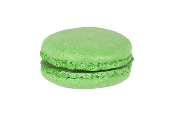 macaroon on white background, green apple