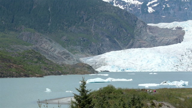 Mendenhall Glacier Nugget Falls Juneau Alaska pan HD 6981