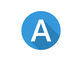A Letter Flat Circle Icon