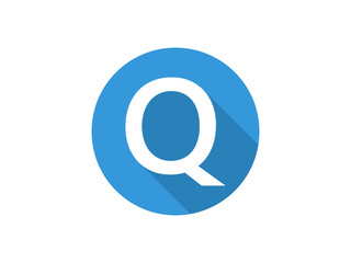 Q Letter Flat Circle Icon