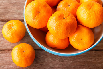 orange on wooden