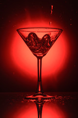 cocktail glass with splashes
