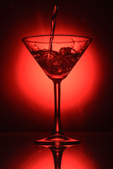 cocktail glass with splashes
