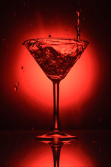 cocktail glass with splashes
