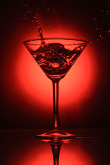 cocktail glass with splashes
