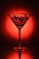 cocktail glass with splashes
