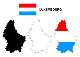 Luxembourg map vector, Luxembourg flag vector, isolated Luxembourg