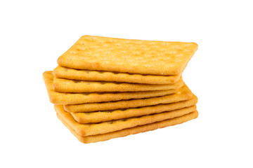 Cheese biscuits over white background