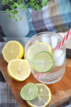 top view of lemonade glass