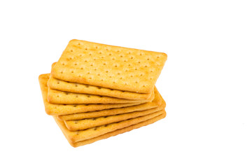 Cheese biscuits over white background