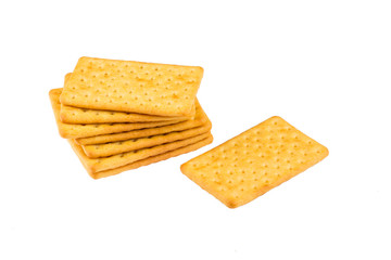Cheese biscuits over white background