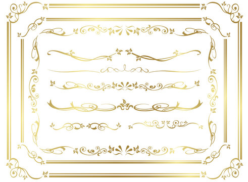 decorative gold frame set Vector
