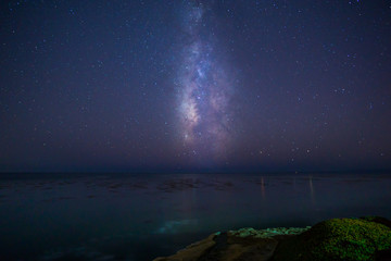 Fototapeta na wymiar Milky Way over the Pacific ocean, California