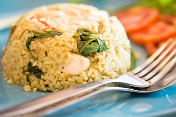 Fried rice with green curry, Thai Food