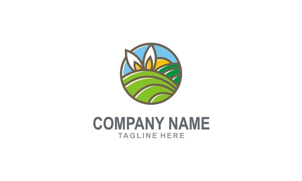 organic farm vector logo