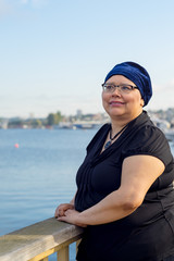 Fototapeta premium Woman With Bright Smile After Cancer Surgery