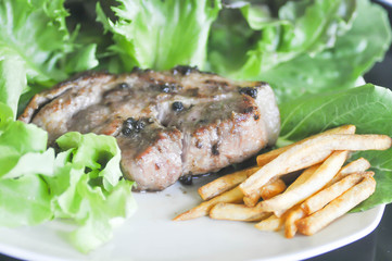 pork steak,grilled pork dish