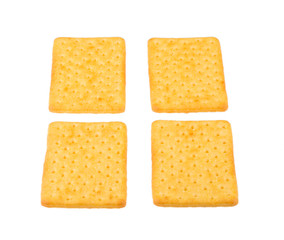 Cheese biscuits on white background