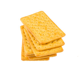 Cheese biscuits on white background