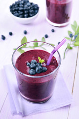 Blueberry juice in glass