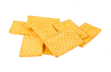 Cheese biscuits on white background