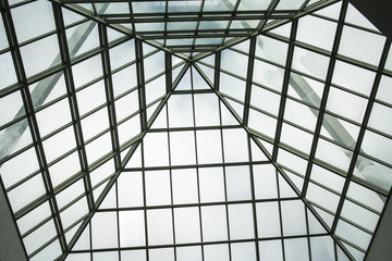 Interior of glass dome architecture in Parliament House. Canberra, Australia.