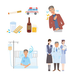 高齢者　イラスト　癌