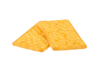 Cheese biscuits on white background