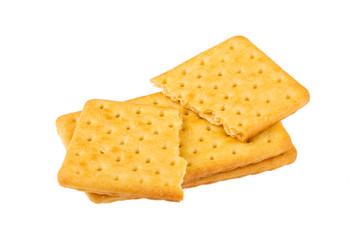 Cheese biscuits on white background