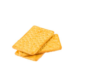 Cheese biscuits on white background