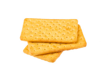 Cheese biscuits on white background