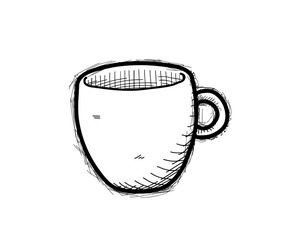 Mug Doodle, a hand drawn vector doodle illustration of a drinking mug.