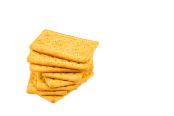 Cheese biscuits on white background