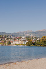 Lugano, Stadt, Altstadt, Luganersee, Lago di Lugano, Badestrand, Uferweg, Uferpromenade, Park Civico, Spaziergang, Herbst, Herbstsonne, Tessin, Schweiz