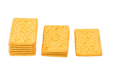 Cheese biscuits on white background
