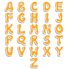 Abstract orange alphabet for design