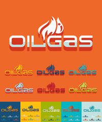 Flat design. OIL GAS