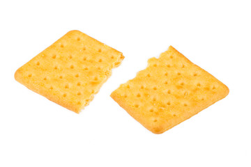 Cheese biscuits on white background