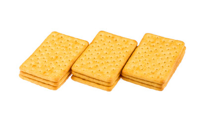 Cheese biscuits on white background