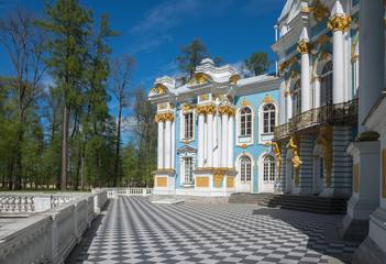 Hermitage Pavilion  in summer sunny day in the Catherine park  in Pushkin (Tsarskoe Selo),...