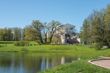 Fototapeta na wymiar Summer landscape of Catherine Park, Pushkin (Tsarskoe Selo), Russia.