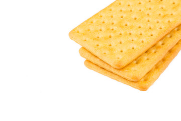 Cheese biscuits on white background