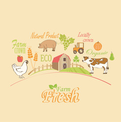 Organic & farm-vector concept.