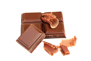 gentle milk chocolate on a white isolated background