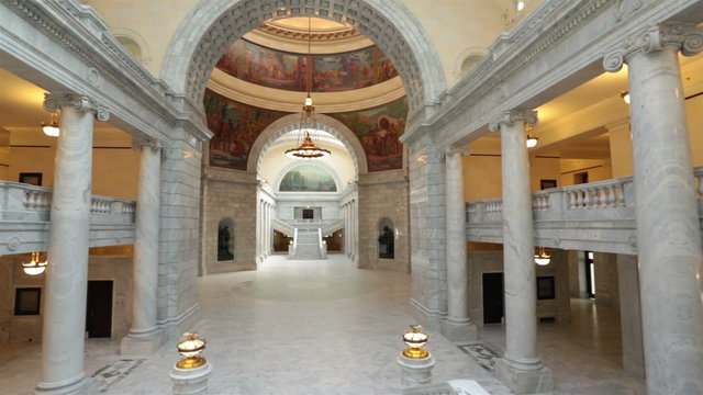 Utah State Capital building inside pan arch HD 4791