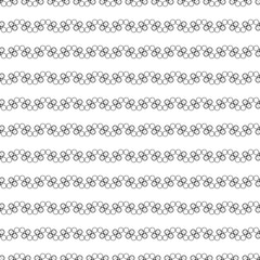 Seamless black and white decorative vector background with circles