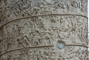 Column of Tajan . Roman triumphal column in Rome, Italy,